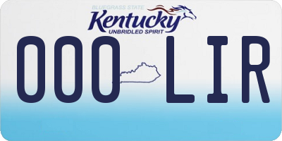 KY license plate 000LIR