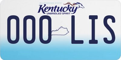 KY license plate 000LIS