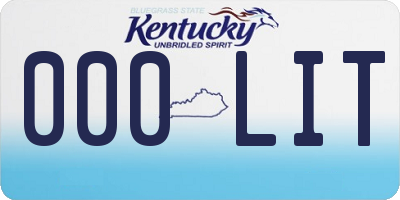 KY license plate 000LIT
