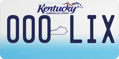 KY license plate 000LIX