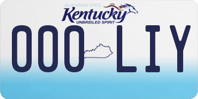 KY license plate 000LIY