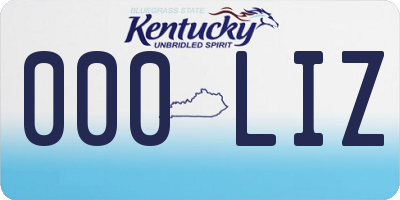 KY license plate 000LIZ