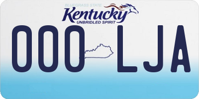 KY license plate 000LJA