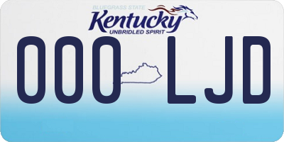KY license plate 000LJD