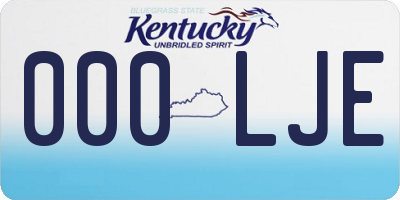 KY license plate 000LJE