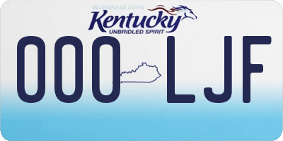 KY license plate 000LJF