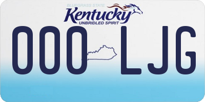 KY license plate 000LJG