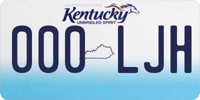 KY license plate 000LJH