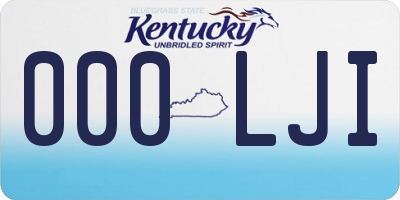 KY license plate 000LJI