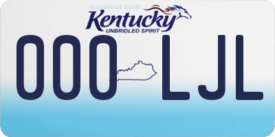 KY license plate 000LJL