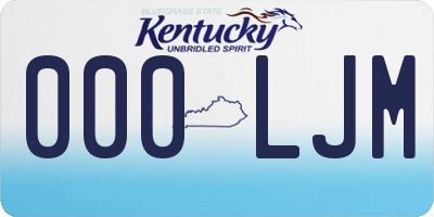 KY license plate 000LJM