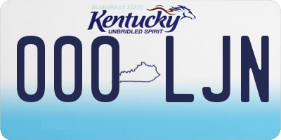 KY license plate 000LJN