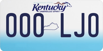 KY license plate 000LJO