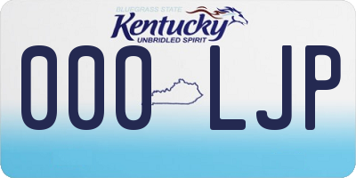 KY license plate 000LJP