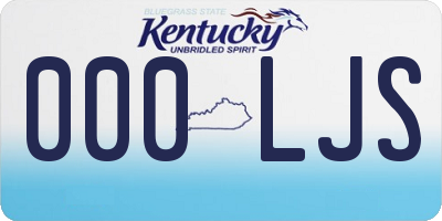 KY license plate 000LJS