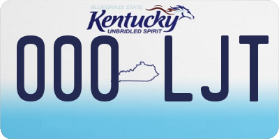 KY license plate 000LJT