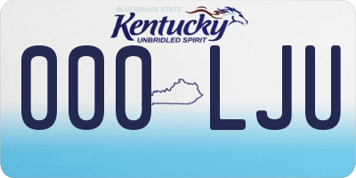 KY license plate 000LJU