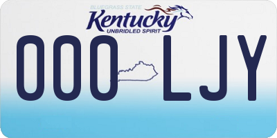 KY license plate 000LJY