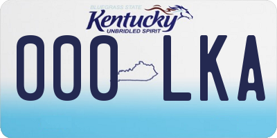 KY license plate 000LKA