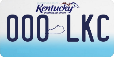 KY license plate 000LKC
