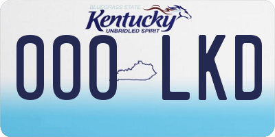 KY license plate 000LKD