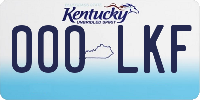 KY license plate 000LKF