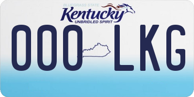 KY license plate 000LKG
