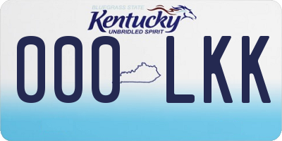 KY license plate 000LKK