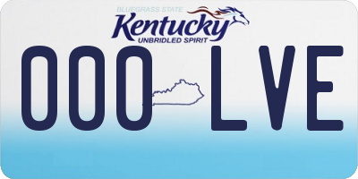 KY license plate 000LVE