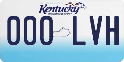 KY license plate 000LVH