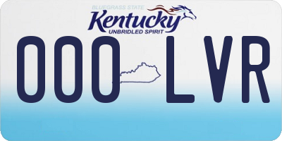 KY license plate 000LVR