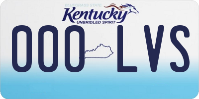 KY license plate 000LVS