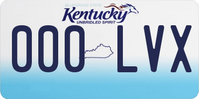 KY license plate 000LVX