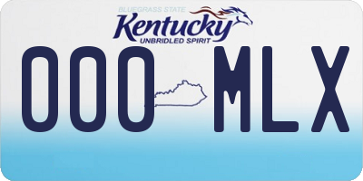KY license plate 000MLX