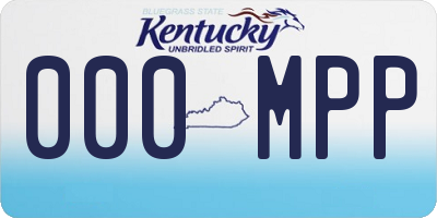 KY license plate 000MPP