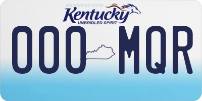 KY license plate 000MQR