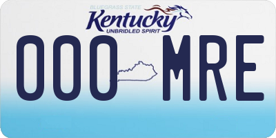 KY license plate 000MRE