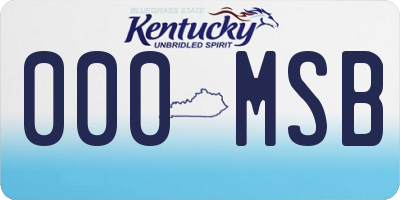 KY license plate 000MSB