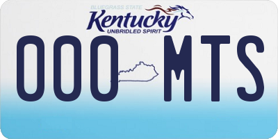 KY license plate 000MTS