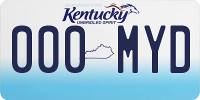 KY license plate 000MYD