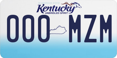 KY license plate 000MZM