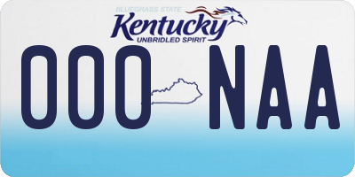 KY license plate 000NAA