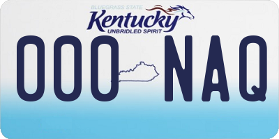 KY license plate 000NAQ