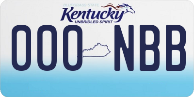 KY license plate 000NBB