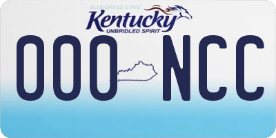 KY license plate 000NCC