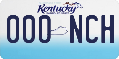 KY license plate 000NCH