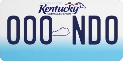 KY license plate 000NDO