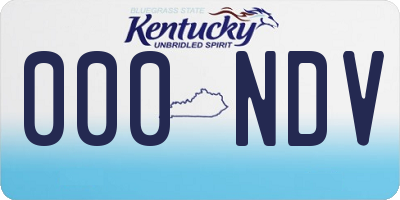 KY license plate 000NDV