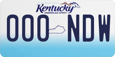 KY license plate 000NDW
