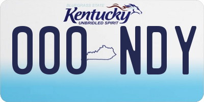 KY license plate 000NDY